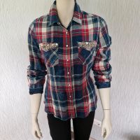 Bluse Hemd Key Largo Gr. L kariert Strass Sachsen-Anhalt - Lindtorf Vorschau