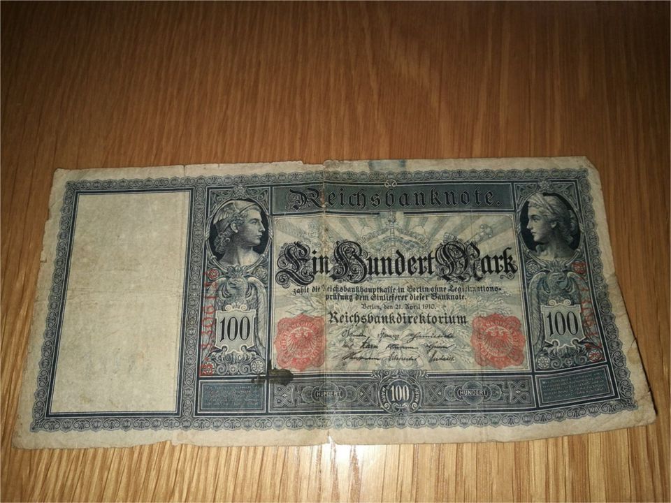 Reichsbanknote - Ein Hundert Mark - 100 Mark - Berlin 21. April in Pfarrkirchen