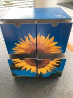 Zu verschenken : Schubladenbox blau mit Sonnenblumen 28x18x30 cm Baden-Württemberg - Blaustein Vorschau