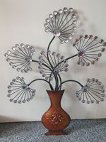 Metallbild Blumenvase mit Kristallbüten /Glasteine - 3D Wanddeko Berlin - Steglitz Vorschau