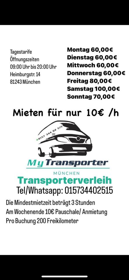 Transporter mieten leihen in München