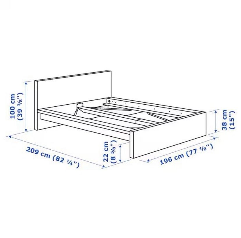 Malm Bett weiß Doppelbett Ikea 180x200 inkl. Lattenrost wie neu in Alfhausen