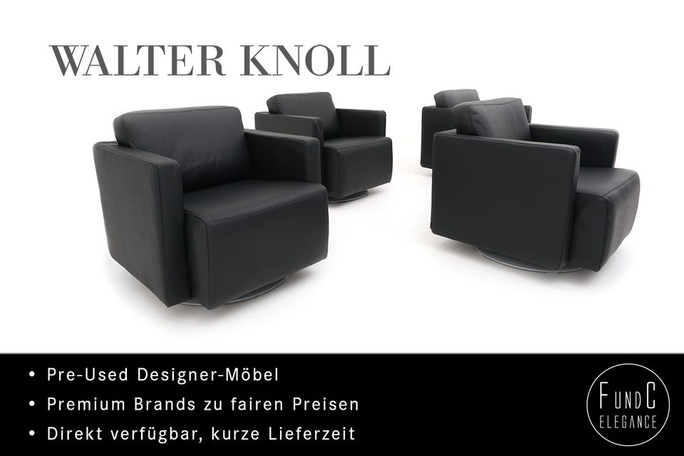 Walter Knoll Nelson 605 Sessel 4 Stück drehbar Leder schwarz in Unna