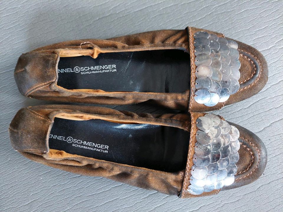 Kennel & Schmenger Schuhe Ballerinas Slipper 40 braun Leder in Goldbach