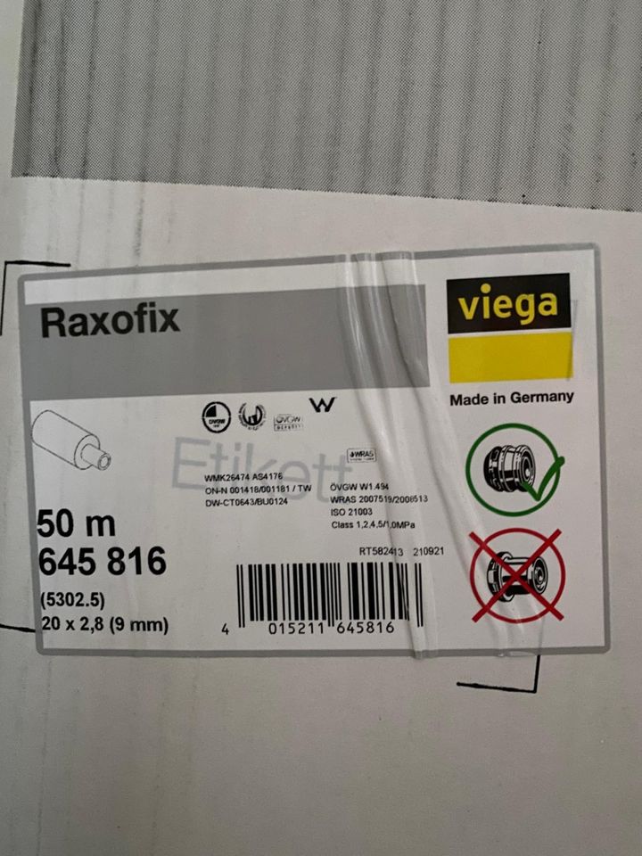 Viega Raxofix Rohr 645816 Dämmung 9mm 20x2,8 mm Ring 50m NEU in München