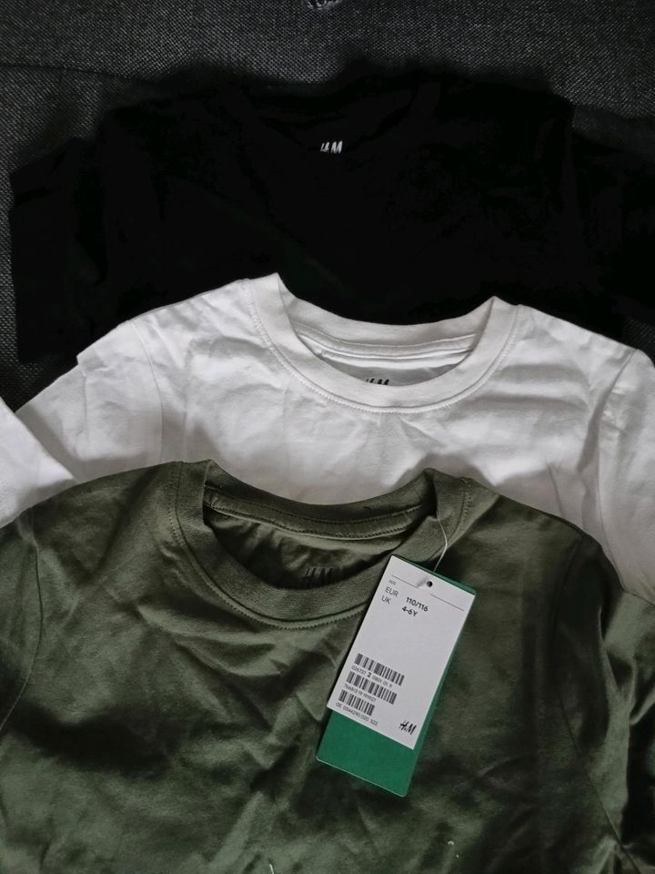 3 Kurzarm Shirts 110/116 h&m set in Heilbronn