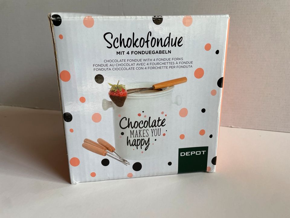 Schokofondue „Chocolate makes you happy“ von Depot, neu in Nümbrecht