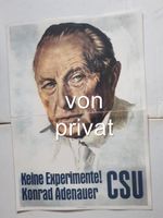 Kanzler Konrad Adenauer CSU Werbeplakat 1950er Jahre Niedersachsen - Braunschweig Vorschau
