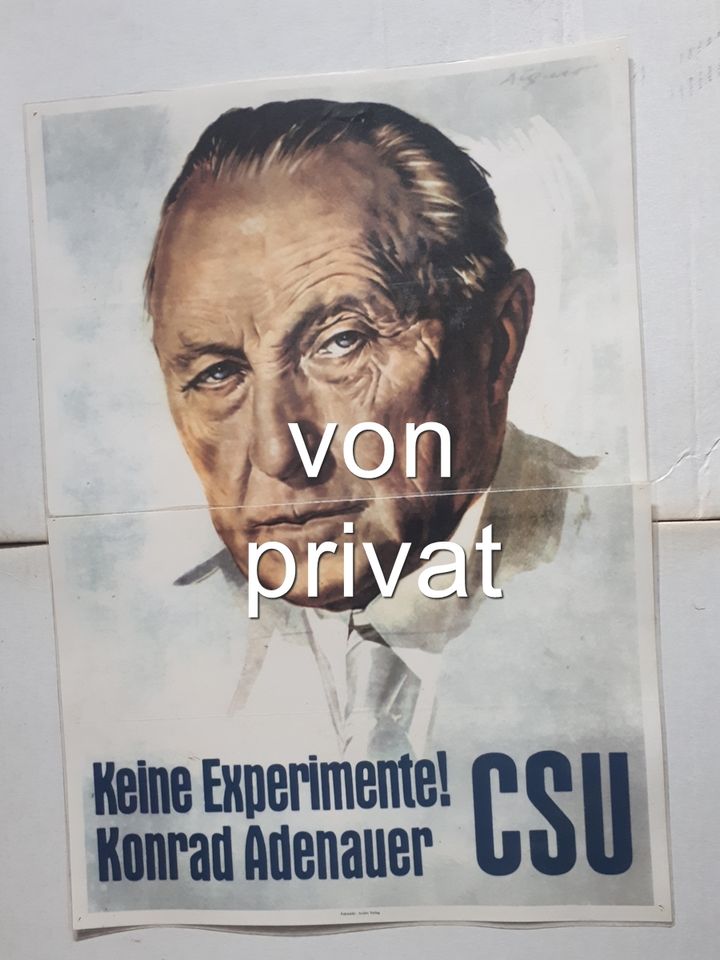 Kanzler Konrad Adenauer CSU Werbeplakat 1950er Jahre in Braunschweig