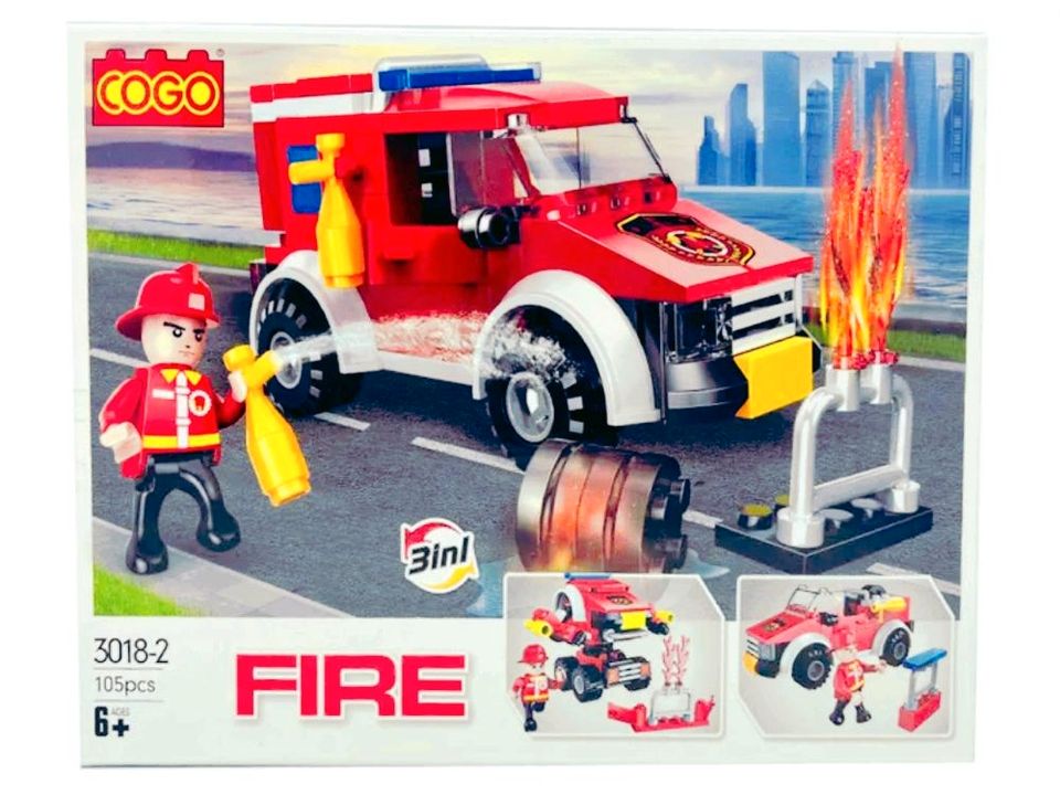 Feuerwehrauto Fire 3 in 1 compatible with Lego ab 6 Jahren in Hamburg