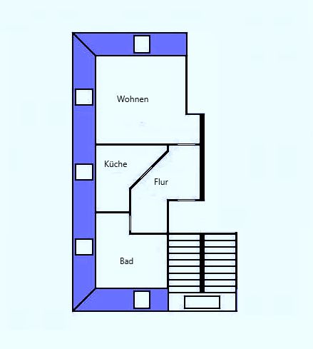 1 Raum-Wohnung im Dachgeschoss mit Einbauküche!! in Heidenau