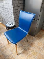 Designer Esszimmerstühle Küchenstuhl Leder blau Holz Edelstahl Hessen - Eschwege Vorschau