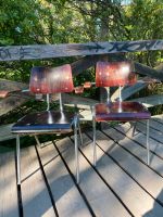 2 BFC Holz-Designerstühle Stahlrohr mit Armlehnen rotbraun Mitte - Wedding Vorschau