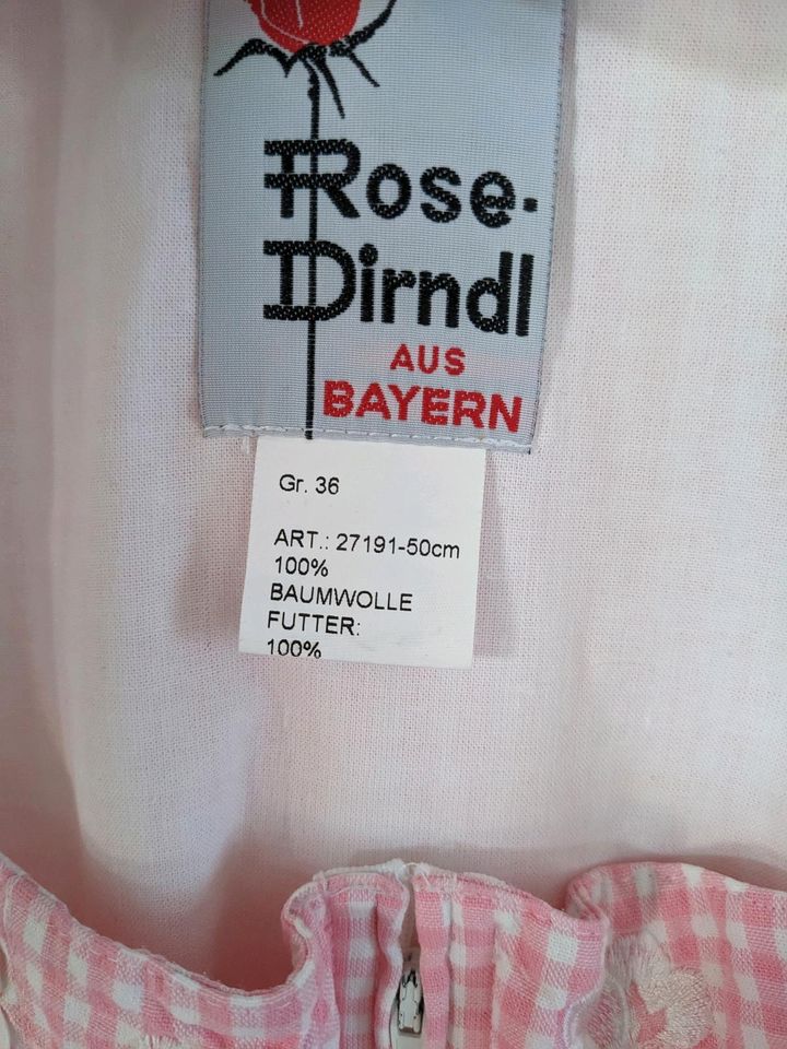 Dirndl mit Schürze Rose Größe 36 in Aldersbach