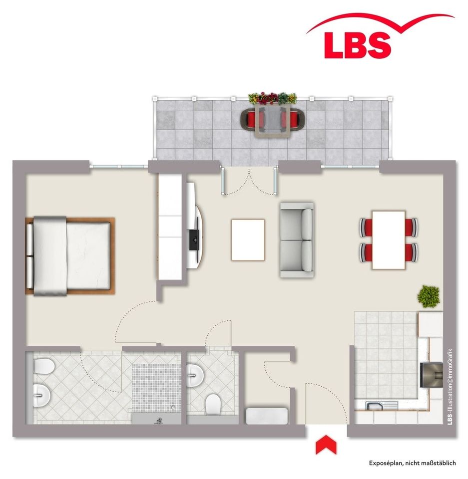 Neubau-Barrierefreie 2,5 Zimmer Etagen-Wohnung mit Balkon und Aufzug in Oberhausen