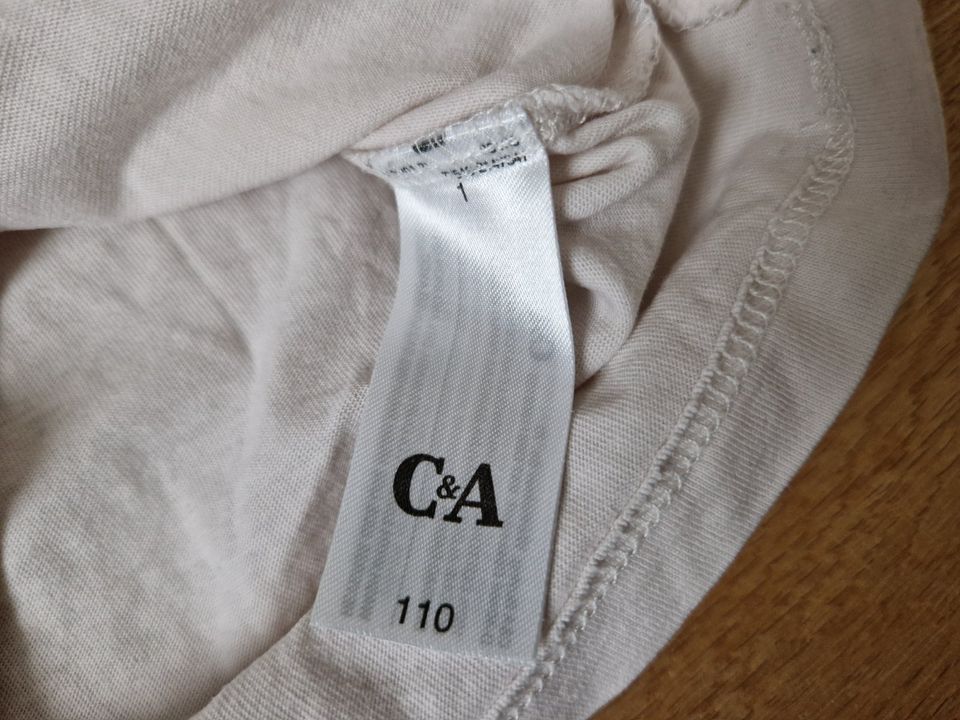 C&A Langarmshirt mit Einhorn Glitzer Pailletten, Größe 110 in Teltow