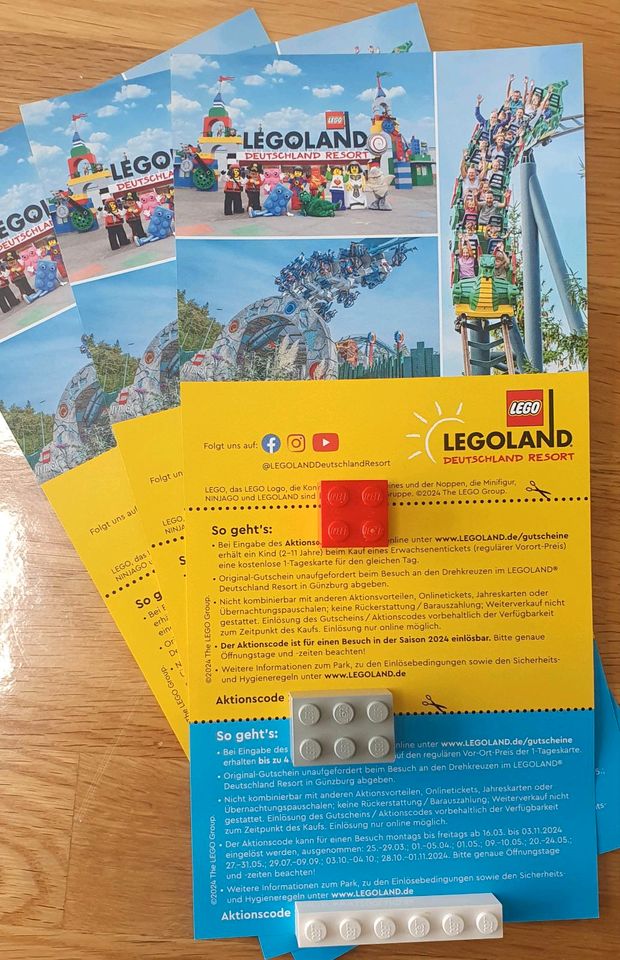 Legoland - Gutscheine: freier Kindereintritt + 60% f 1-Tageskarte in Schweinfurt