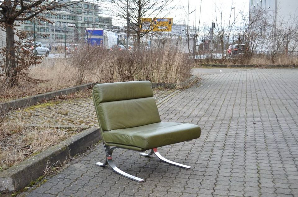 Mid Century Vintage Lounge Chair Barcelona Aera Ledersessel 1v5 in München