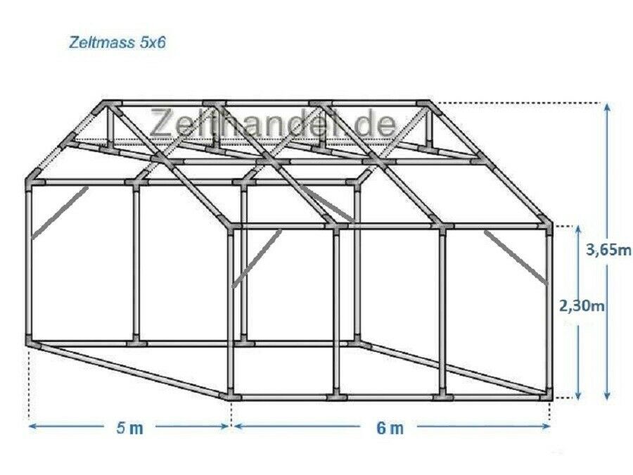 Partyzelt 5x6m Hochzeitszelt Seitenhöhe 2,30m PVC feuerfest NEU in Bielefeld