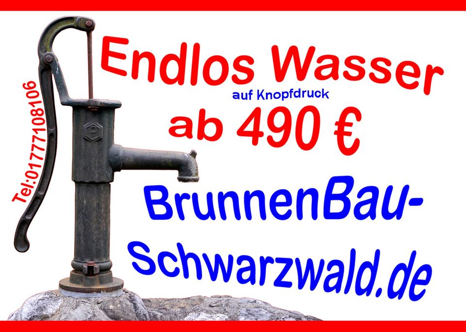 Brunne Bau. 2 Meter Rohr Starkwand verzinkt, Ramm Brunnen, in Schutterwald