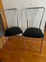 2x Stühle Esszimmerstühle silber mit schwarzem Kunstleder Bezug Bayern - Gersthofen Vorschau