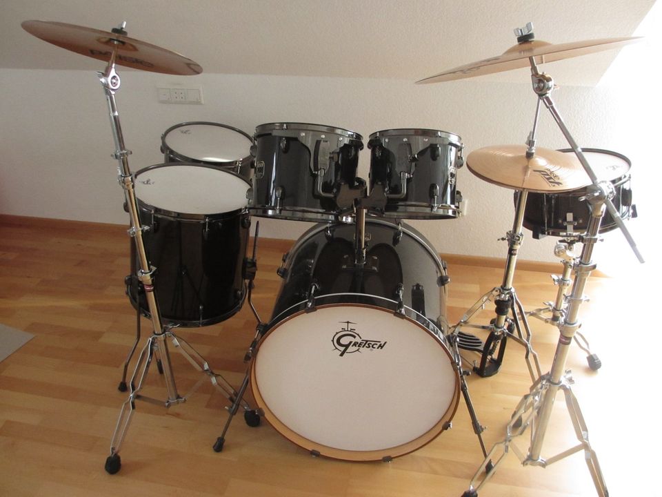 Gretsch Schlagzeug Catalina Trans Black, Paiste Becken, Gibraltar in Laupheim