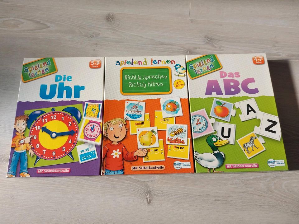 3 Spiele Spielend Lernen ABC + Die Uhr + Richtig Sprechen/Hören in Bergisch Gladbach