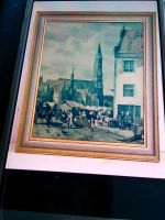 Altes Gemälde Wochenmarkt Landshut Bayern - Landshut Vorschau