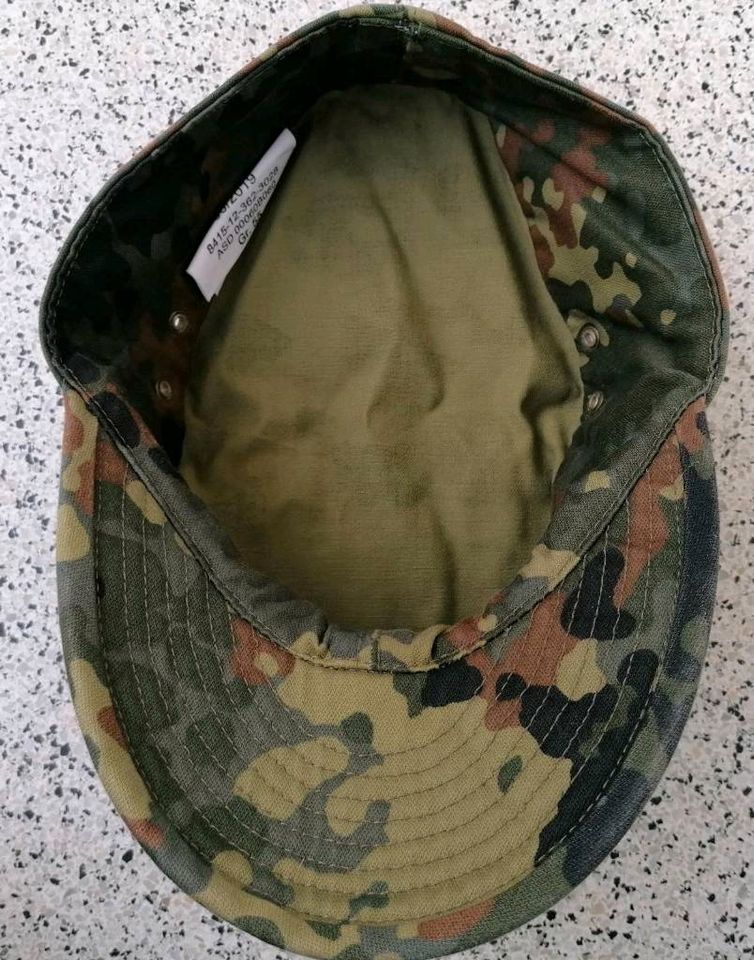 Original Bundeswehr Bw Feldmütze Flecktarn Schirmmütze Cap Gr. 55 in Wiesbaden