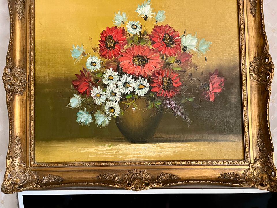 Ölgemälde Blumen Stilleben mit Barock Rahmen 75X65cm;Bild 60x50cm in Köln