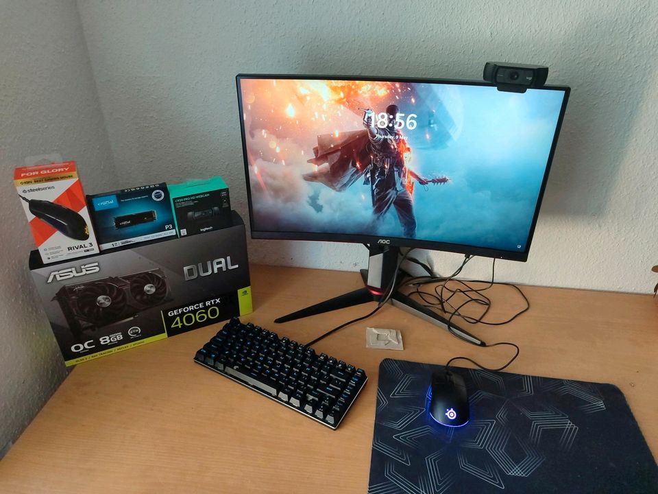 Leiser gaming Pc setup rtx 4060 ryzen 5600 1.5tb 32gb in Chemnitz