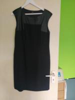 schwarzes Kleid Gr. 42 mit Lederbesatz am Ausschnitt Nordrhein-Westfalen - Borken Vorschau