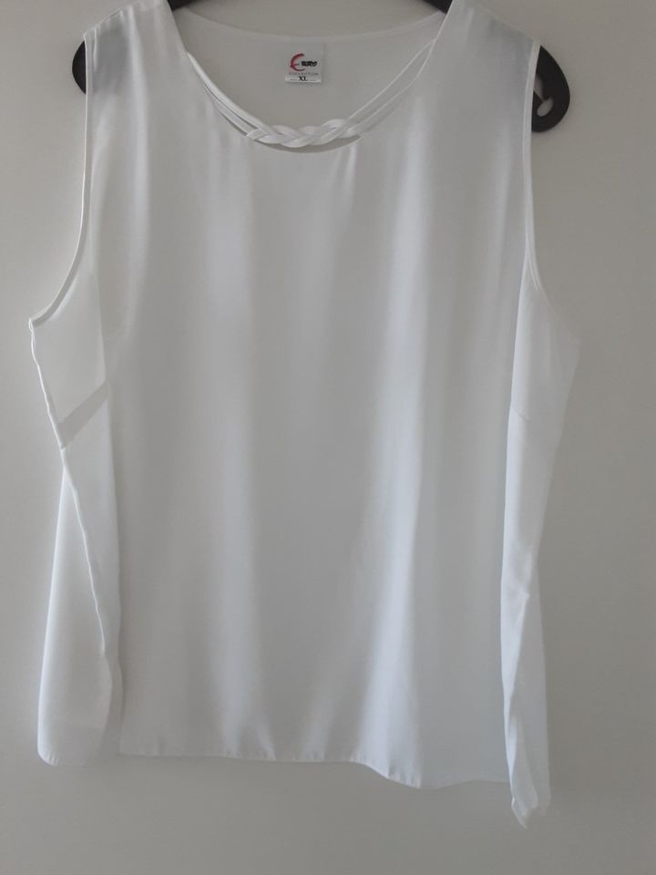 Bluse,  Top,  Gr. 46/48 (XL), weiß,  ärmellos in Ölbronn-Dürrn