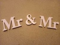 Schriftzug Holz Mr&Mr, Hochzeit Schrift Holz Sachsen - Pöhl Vorschau