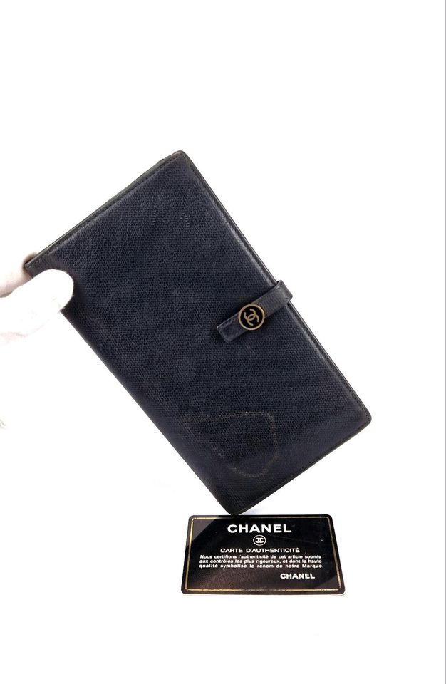 Chanel Icon CC Long Leder Geldbörse Portemonnaie Schwarz in Nordenham