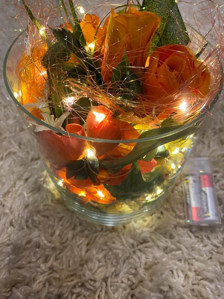 Tischdekoration im Glas mit 80 LED Dekoration Frühjahr in Pöttmes
