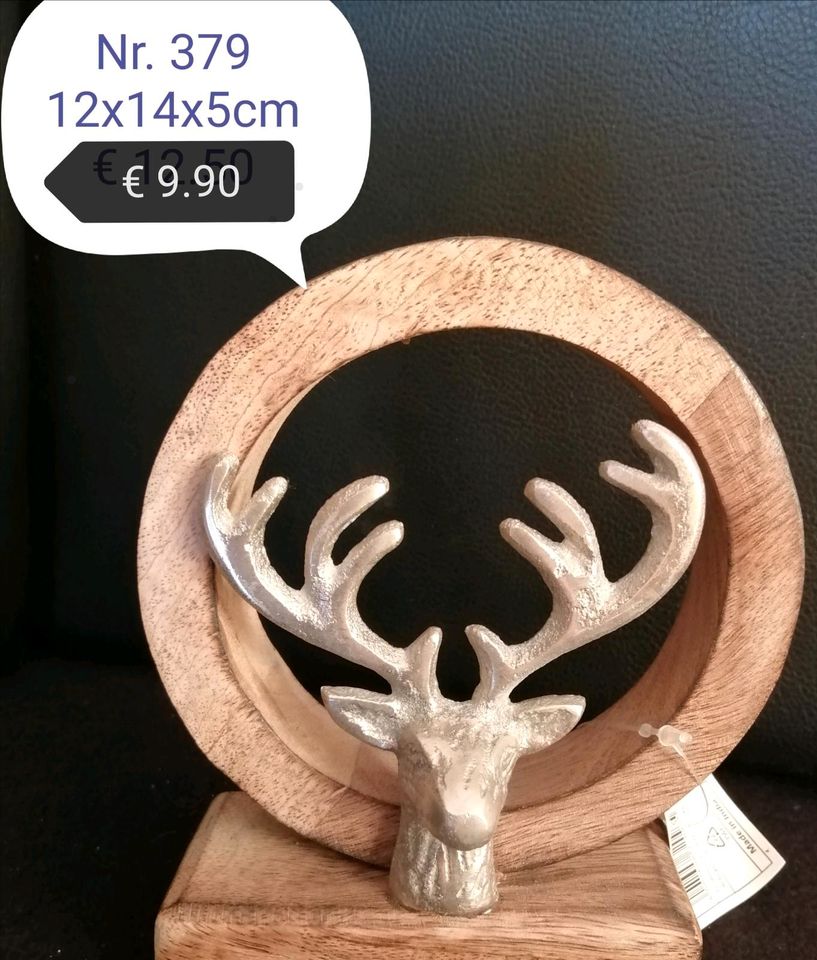 Metall Holz Deko Ring Hirsch Boot Kitchen Glücksmomente Love... in Erlbach