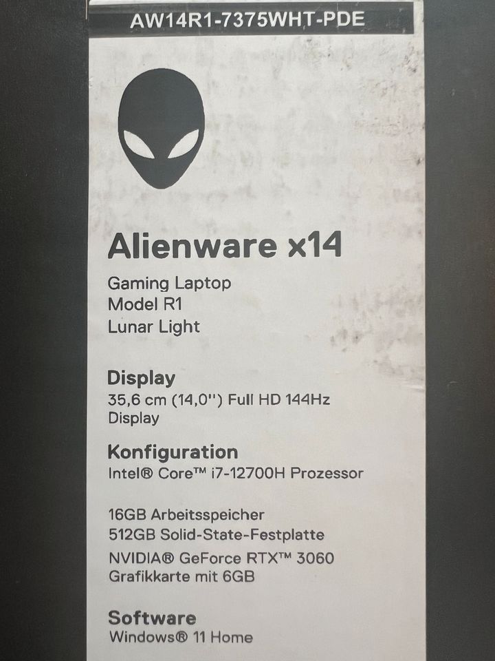 Alienware X14 Gaming Laptop / i7 12700h / 16GB / RTX 3060 / 500GB in Lüneburg