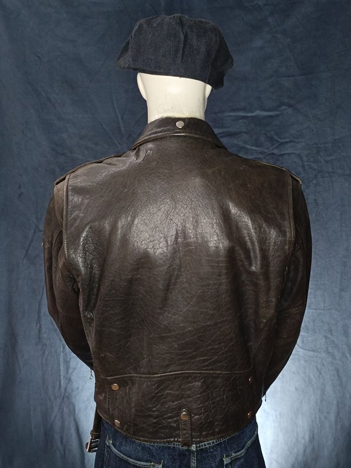 Büffelleder Bikerjacke wie Buco J24 D Perfecto  No Aero Leather in Düsseldorf