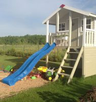 Kinderhaus Tobi + Wasserrutsche Rutsche SOFORT ABHOLBEREIT Toby Kinderspielhaus Gartenhaus Stelzenhaus Spielhaus aus Holz Holzhaus Spielturm mit Balkon Holzspielhaus Westerwaldkreis - Hahn am See Vorschau