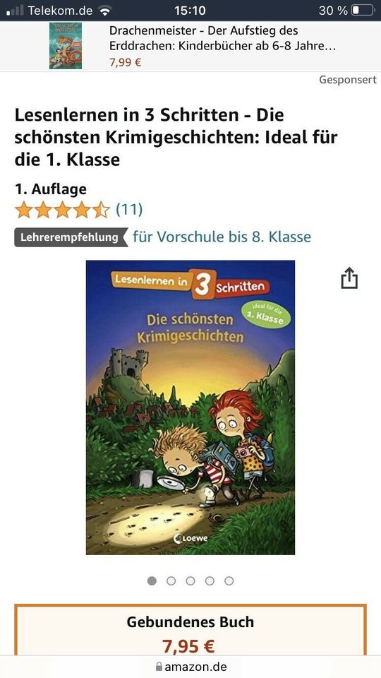 Wie NEU Die schönsten Krimigeschichten Buch erste Klasse Antolin in Neuss