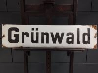 Originales antikes Münchner Email Trambahn - Schild 1908 Grünwald München - Maxvorstadt Vorschau