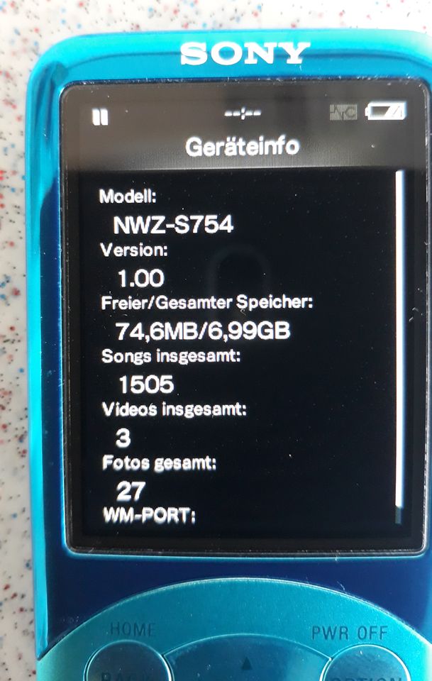 Sony Walkman NWZ-S754 8GB incl. Kabel in Landsberied