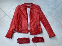 MILESTONE Lederjacke Jacke echt Leder rot 42 Handschuhe Baden-Württemberg - Mögglingen Vorschau