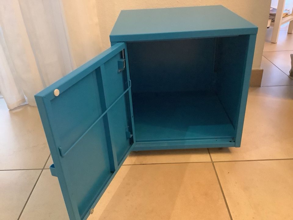 IKEA LIXHULT Metall-Rollcontainer Würfel-Schrank blau,TOP-Zustand in Tiefenbronn