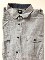 Button Down Design Langarm Hemd grau anthrazit hellgrau L H&M Bayern - Ustersbach Vorschau