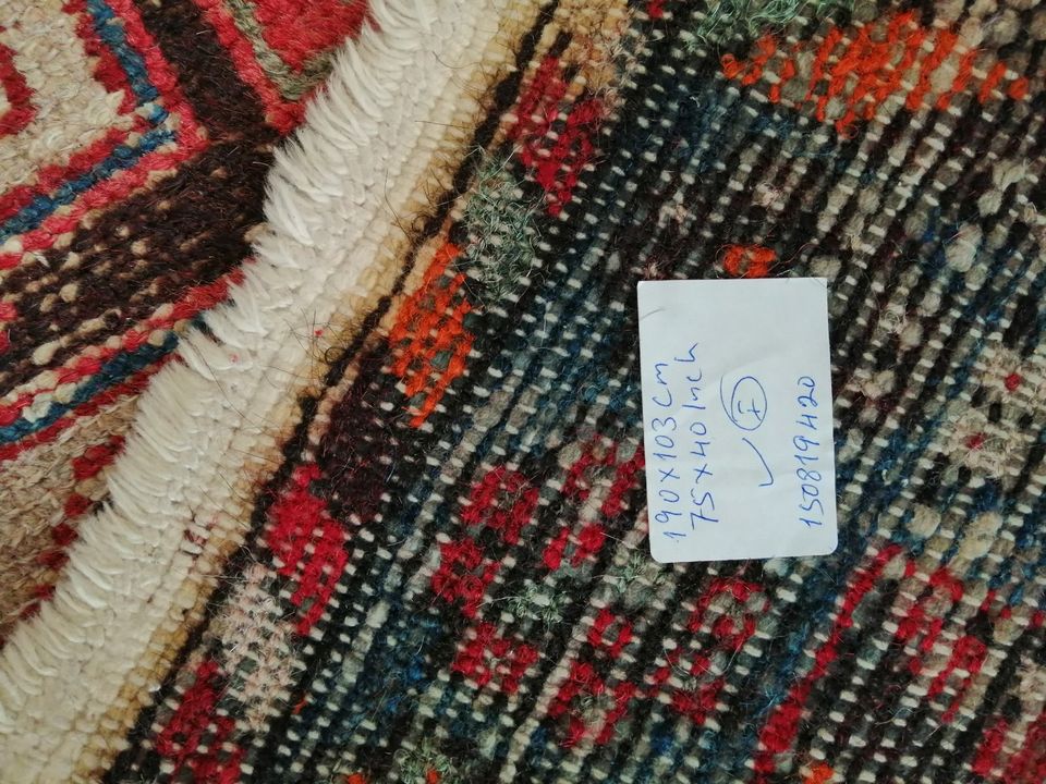 Vintage Perser Wolle Teppich Brücke Carpet Handgeknüpft 190 x 103 in Taunusstein