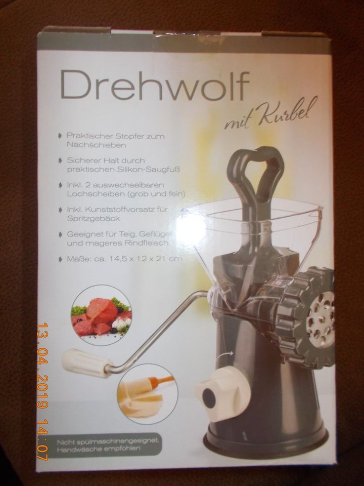 Drehwolf mit Kurbel,Saugfuss in Bergkamen