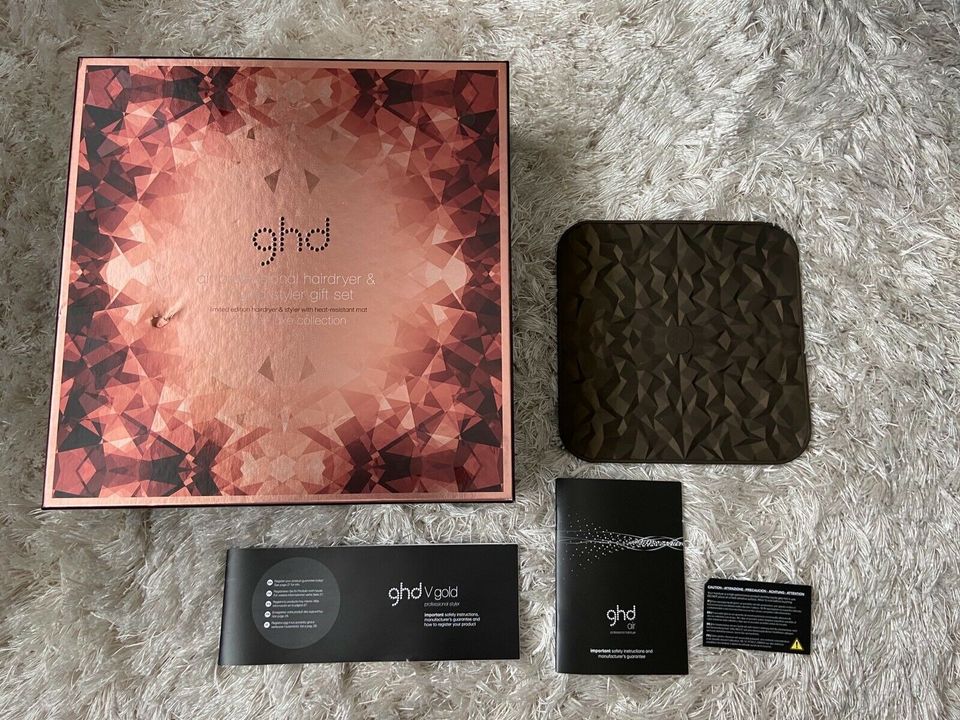 GHD hairdryer Gold styler Box Bedienungsanleitung Hitze matte in