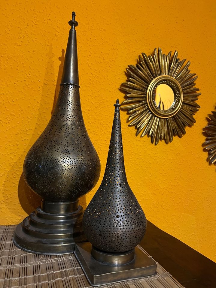 2 orientalische Lampen Gold Metall Tischlampen vintage in Neumünster